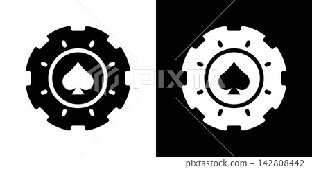 Poker Chip With Spade Solid Icon Set. Gambling, Casino Gaming, And Betting Silhouette Symbol Collection. Entertainment And Leisure Activity. Isolated Vector Illustration Poker Chip With Spade Solid Icon Set. Gambling, Casino Gaming, And Betting Silhouette Symbol Collection. Entertainment And Leisure Activity. Isolated Vector Illustration 142808442