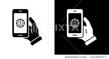 Smartphone With Dollar Coin Solid Icon Set. Mobile Payment, Online Banking, And Digital Wallet Silhouette Symbol Collection. Financial Technology. Isolated Vector Illustration Smartphone With Dollar Coin Solid Icon Set. Mobile Payment, Online Banking, And Digital Wallet Silhouette Symbol Collection. Financial Technology. Isolated Vector Illustration 142808471