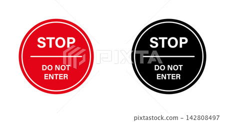 Stop Do Not Enter Sign Solid Icon Set. Traffic Control, Safety Warning, And Restricted Access Silhouette Symbol Collection. Road Safety And Regulation. Isolated Vector Illustration Stop Do Not Enter Sign Solid Icon Set. Traffic Control, Safety Warning, And Restricted Access Silhouette Symbol Collection. Road Safety And Regulation. Isolated Vector Illustration 142808497