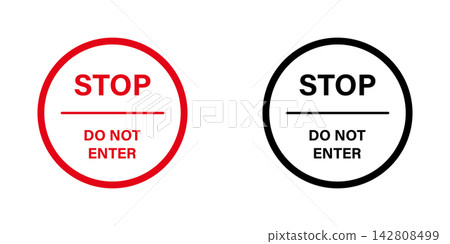 Stop Do Not Enter Sign Solid Icon Set. Warning, Restriction, And Safety Notice Silhouette Symbol Collection. Traffic Control And Security Alert. Isolated Vector Illustration Stop Do Not Enter Sign Solid Icon Set. Warning, Restriction, And Safety Notice Silhouette Symbol Collection. Traffic Control And Security Alert. Isolated Vector Illustration 142808499