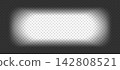 Vignette overlay with black gradient shadow and transparent rectangular border effect. 142808521