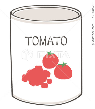 Illustration of a can of chopped tomatoes Illustration of a can of chopped tomatoes 142808529