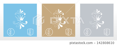 . Heraldic sign, logo, design element, decoration. Graphic vector pattern . Heraldic sign, logo, design element, decoration. Graphic vector pattern 142808610