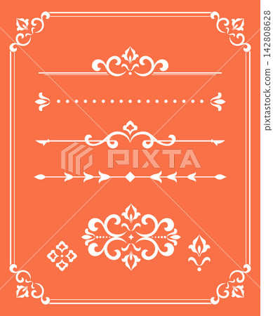 Vintage set. Floral elements for design monograms, invitations, frames, menus and labels. Graphic design of the website, cafes, boutiques, hotels, wedding invitations. Vintage set. Floral elements for design monograms, invitations, frames, menus and labels. Graphic design of the website, cafes, boutiques, hotels, wedding invitations. 142808628