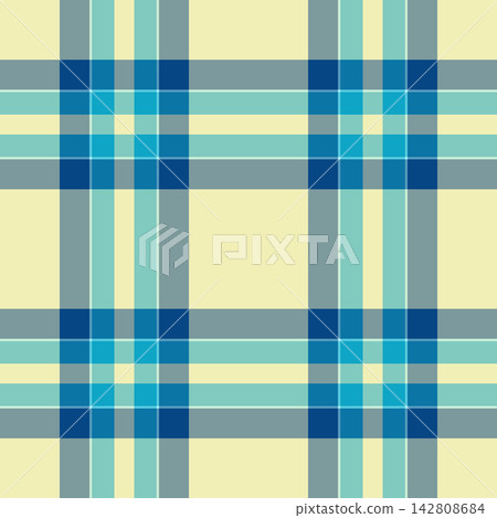 Uk seamless plaid check, retro textile vector pattern. Veil fabric background texture tartan in cyan and light colors. Uk seamless plaid check, retro textile vector pattern. Veil fabric background texture tartan in cyan and light colors. 142808684