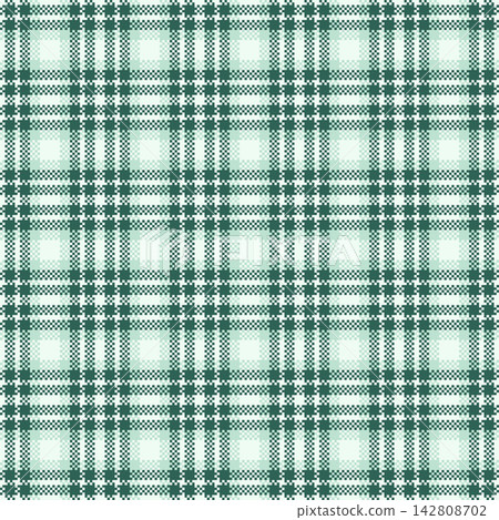 Teenager tartan pattern texture, masculine check textile fabric. Scrapbook background vector seamless plaid in honey dew and teal colors. 142808702
