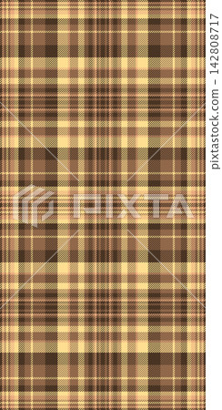 Brand check tartan fabric, harvest textile seamless texture. Apparel plaid pattern background vector in orange and dark colors. Brand check tartan fabric, harvest textile seamless texture. Apparel plaid pattern background vector in orange and dark colors. 142808717