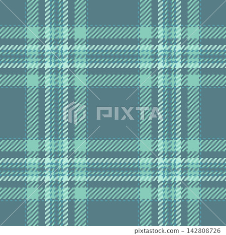 Artistic plaid textile vector, expensive seamless check texture. Naked background pattern fabric tartan in cyan and teal colors. 142808726