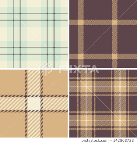 Plaid pattern bundle for fashion accessories. Suitable for ties, scarves, hats, handbags, and belts. Seamless vectors align perfectly. Plaid pattern bundle for fashion accessories. Suitable for ties, scarves, hats, handbags, and belts. Seamless vectors align perfectly. 142808728