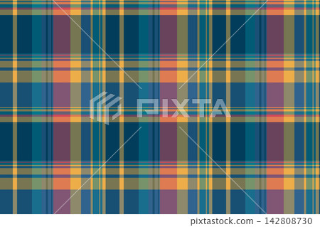 Workshop tartan plaid check, detailed vector texture seamless. Weave pattern background fabric textile in cyan and pastel colors. 142808730
