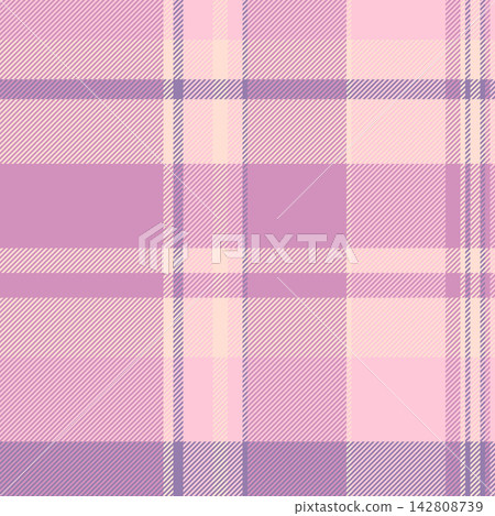 Attire fabric seamless pattern, colour textile texture tartan. Cute background plaid check vector in light and pink colors. Attire fabric seamless pattern, colour textile texture tartan. Cute background plaid check vector in light and pink colors. 142808739