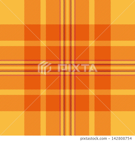 Africa background vector texture, nostalgia pattern plaid check. Industry fabric tartan seamless textile in amber and bright colors. 142808754