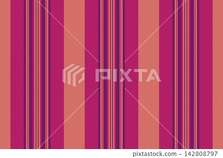 The school pattern blends simple linear geometry with a interior textile fabric feel. Pink and orange tones give the seamless striped background modern decorative order and visual clarity. 142808797