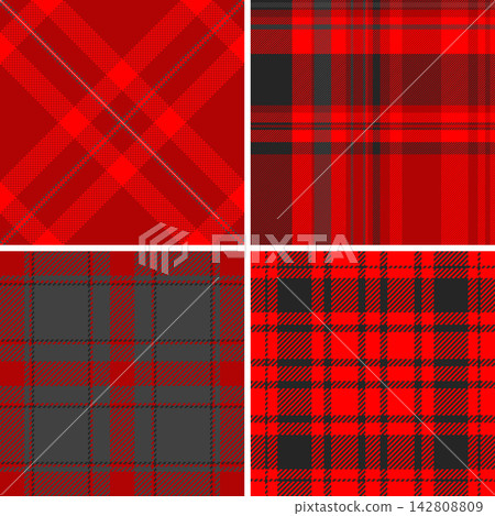 Seamless retro plaid pattern in vector format. Timeless tartan background suitable for textiles, apparel, home decor, packaging, and digital or print design projects. 142808809