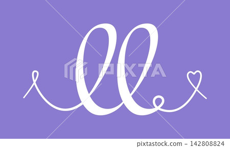 LL initial wedding monogram calligraphy vector illustration. Hand drawn lettering l and l love logo design for valentines day poster, greeting card LL initial wedding monogram calligraphy vector illustration. Hand drawn lettering l and l love logo design for valentines day poster, greeting card 142808824