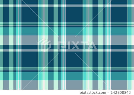 Invite pattern fabric check, open tartan background textile. Folded texture plaid vector seamless in cyan and teal colors. 142808843