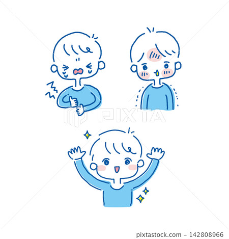 一個身體不舒服的男孩(插圖集) 一個身體不舒服的男孩(插圖集) 142808966