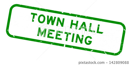 Grunge green town hall meeting word square rubber seal stamp on white background Grunge green town hall meeting word square rubber seal stamp on white background 142809088