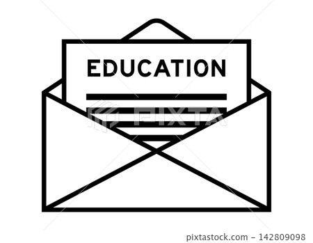 Envelope and letter sign with word education as the headline Envelope and letter sign with word education as the headline 142809098