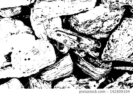 Grunge black and white rock wall textured background (Vector). Use for decoration, aging or old layer Grunge black and white rock wall textured background (Vector). Use for decoration, aging or old layer 142809104