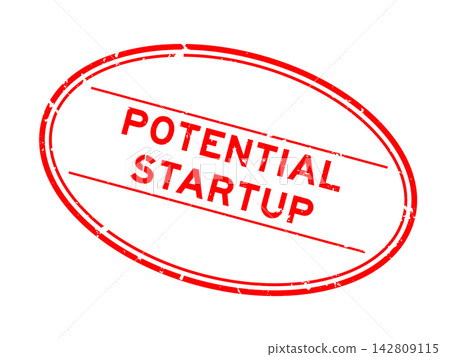 Grunge red potential startup word oval rubber seal stamp on white background Grunge red potential startup word oval rubber seal stamp on white background 142809115