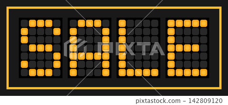 Orange color led banner in word sale on black background Orange color led banner in word sale on black background 142809120