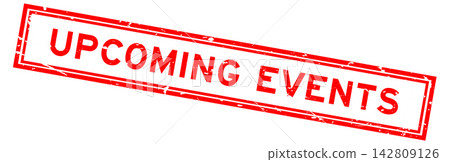 Grunge red upcoming events word square rubber seal stamp on white background Grunge red upcoming events word square rubber seal stamp on white background 142809126