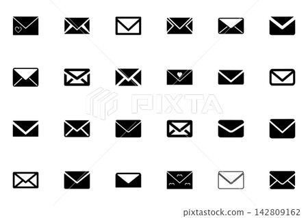 Set of diverse envelopes vector shape 142809162