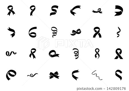 Set of bows vector shape Set of bows vector shape 142809176