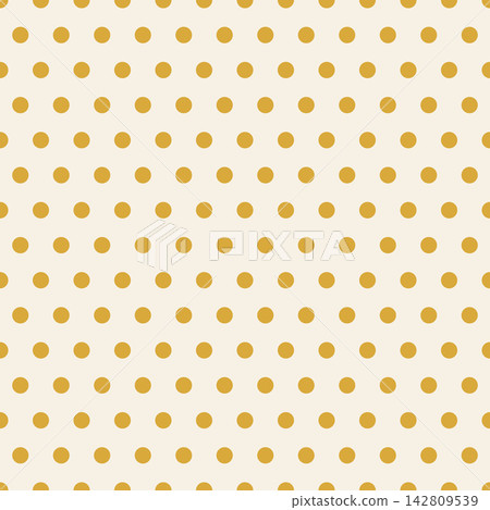 Retro-colored polka dot background material, square, yellow and beige. 142809539