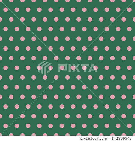 Retro-colored polka dot background material, square, green and pink 142809545