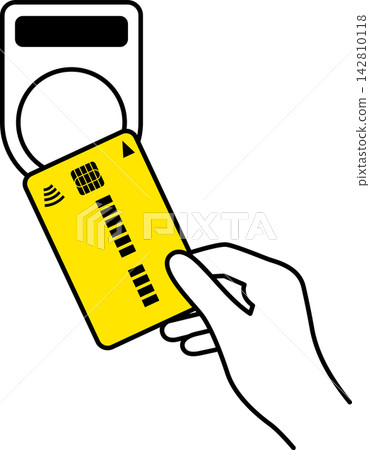 Credit card/cashless payment illustration card touch yellow 142810118