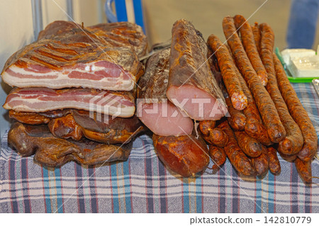 Dried Smoked Pork Meat 142810779