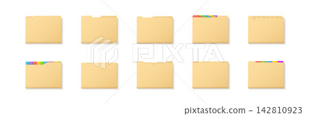 Manila folder icon set for office filing storage Manila folder icon set for office filing storage 142810923