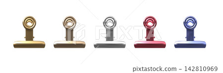 Glossy 3D binder clip set for office stationery Glossy 3D binder clip set for office stationery 142810969