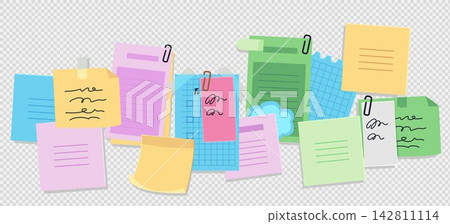 Sticky note planner background vector illustration Sticky note planner background vector illustration 142811114