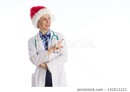 Professional Doctor Recommending Holiday Wellness 142811221