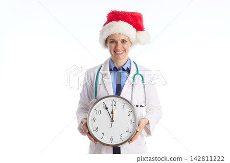 Christmas Doctor Holding Midnight Clock Christmas Doctor Holding Midnight Clock 142811222