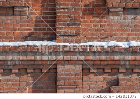 Fragment of a 19th century brick wall Fragment of a 19th century brick wall 142811372