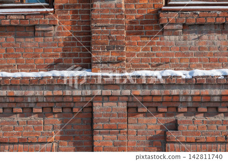 Fragment of a 19th century brick wall Fragment of a 19th century brick wall 142811740
