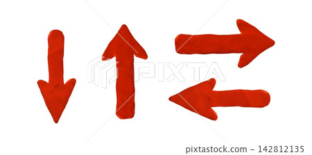 Clay arrow element set for navigation and UI direction Clay arrow element set for navigation and UI direction 142812135