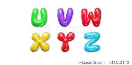 3D alphabet letter element set with glossy balloon style 3D alphabet letter element set with glossy balloon style 142812140