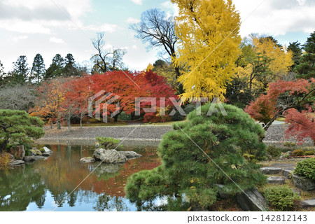 京都市上京區仙洞禦所池塘庭園的秋景 京都市上京區仙洞禦所池塘庭園的秋景 142812143