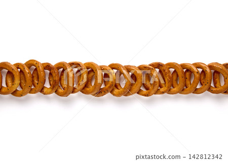 Continuous Horizontal Border of Italian Taralli Snack Rings Continuous Horizontal Border of Italian Taralli Snack Rings 142812342