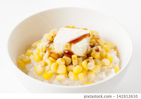 Corn butter soy sauce rice Corn butter soy sauce rice 142812610