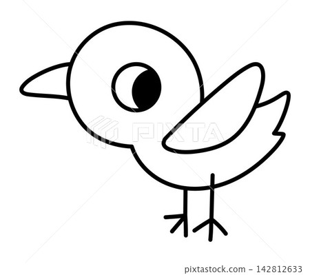 Vector cartoon black and white red billed oxpecker. Funny African or safari animal clipart. Cute little savannah bird icon for kids. Line savanna element. Africa wildlife illustration, coloring page Vector cartoon black and white red billed oxpecker. Funny African or safari animal clipart. Cute little savannah bird icon for kids. Line savanna element. Africa wildlife illustration, coloring page 142812633