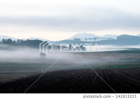 Biei Town: A foggy morning on the northwestern hills. Biei Town: A foggy morning on the northwestern hills. 142813221