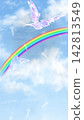 Blue sky over a rainbow 142813549