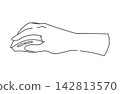 一手拿著滑鼠（插圖，特寫，不透明） 142813570