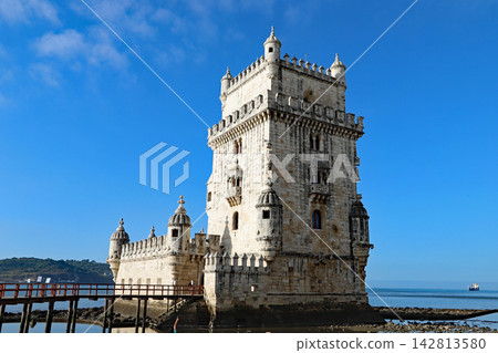 Exterior view of Belém Tower, a UNESCO World Heritage Site in Lisbon, Portugal. Exterior view of Belém Tower, a UNESCO World Heritage Site in Lisbon, Portugal. 142813580